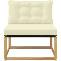 vidaXL Canapé d'extérieur de taille moyenne avec coussins, blanc, 79 x 83 x 73 cm, acier