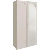 Selsey Arkadia - Armoire avec miroir et 2 portes avec découpe en arc, gris cachemire, 100 cm