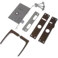 Kurzemes Serrure, Marron Avec Poignée En Aluminium (Garniture de porte)