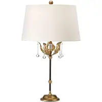 Elstead Lighting Lampe de table avec abat-jour Amarilli, doré et blanc, 1xE27x60W, tissu, dimensions : 72x43x19 cm, IP20, Elstead