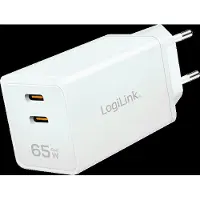Logilink Prüfen (65 W, 2 ports), Chargeur USB, Blanc