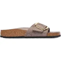 Birkenstock pour femme. 1032935 Sandales Madrid Big Buckle (Ajustement Étroit) taupe (38), Plat, Aucun, Casuel