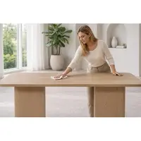Xl Moebel Gmbh Table de cuisine élégante, table à manger beige, meubles de salle à manger en bois naturel