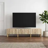 Prolenta Meuble TV exclusif - Dimensions : 147 x 34,5 x 30 cm. Matériau : panneaux de particules imitation chêne Sonoma