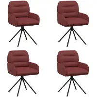 vidaXL : Ensemble de 4 chaises de salle à manger, revêtues de similicuir, couleur vin, dimensions 59 x 59,5 x 90 cm