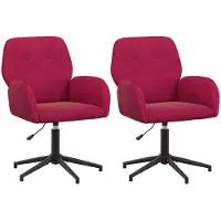 vidaXL - 2 chaises de bureau, 54 x 55 x 90 cm, couleur vin, revêtement en velours