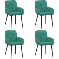 vidaXL - 4 chaises de salle à manger, velours turquoise, 57 x 50 x 85 cm