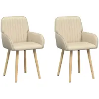 vidaXL : 2 chaises de salle à manger, tissu crème, 56,5 x 50 x 87,5 cm