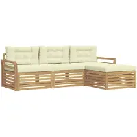 Syfax Ensemble de canapés d'extérieur 4 pc Blanc et crème