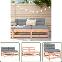 The Living Store Canapé central avec coussin 2 pcs. Bois massif Douglas