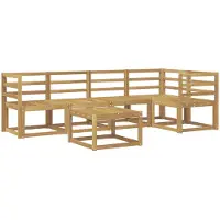 vidaXL Ensemble de canapés d'extérieur , 6 pièces, blanc, bois massif d'acacia