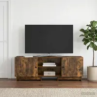Prolenta Meuble TV exclusif - Dimensions : 150 x 31 x 50 cm - Matériau : panneau de particules imitation chêne fumé
