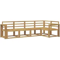 vidaXL Ensemble de canapés d'extérieur , 5 pièces, blanc, bois massif d'acacia