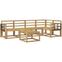 vidaXL Ensemble de canapés d'extérieur , 6 pièces, blanc, bois massif d'acacia