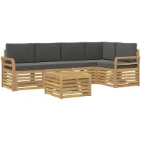 vidaXL Ensemble de canapés d'extérieur , 6 pièces, blanc et anthracite, 59 x 59 x 37 cm