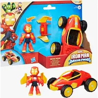 Iron Man and His Awesome Friends Figurine Iron Man et véhicule Bolide Iron Man. Marvel Iron Man et ses amis formidables. À partir de 3 ans.