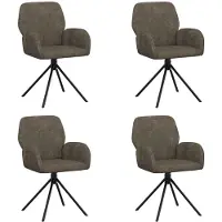vidaXL : Ensemble de 4 chaises de salle à manger, revêtues en similicuir, couleur gris foncé