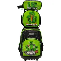 Cyp Brands Minecraft Set Compact 33x21x45 Cm 35l Wheeled Backpack 3 Units Vert Enfants