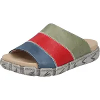 Rieker Mules pour femme, motif color block, semelle plate, modèle V5170, pointure : 39 EU, couleur : multicolore