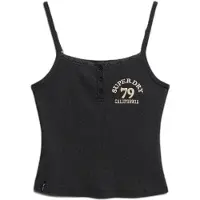 Superdry Athletic Embroider Button Sleeveless T-shirt Noir S Femme
