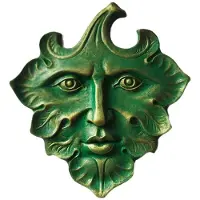 Typecat Sculpture D'Art Mural de L'Homme Vert, Plaque Murale en Fonte de Qualité Supérieure, L'Homme Vert, Printemps, Sculpture Décorative Fantastique