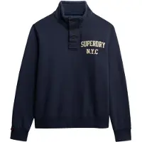 Superdry Homme Sweatshirt Henley Vintage Athletic Navy Taille: L