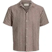 Jack & Jones Montauk Crochet Short Sleeve Shirt Blanc S Homme