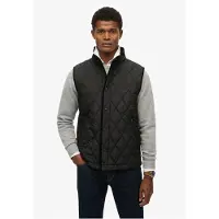 Superdry pour homme. M5012273A Gilet matelassé noir (XXL), Casuel, Polister recyclé, Durable