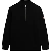 Superdry Femme Pull en Maille à Demi-zip Décontracté Black Taille: 42