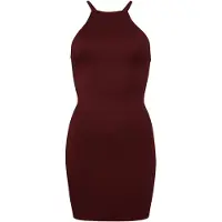 Superdry pour femme. W8011537A Mini robe dos olympique marron (L), Casuel, Grenat, Modal, Sans manches / bretelles