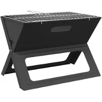 vidaXL 42004185, Barbecue, à charbon de bois et à bois, pour l'extérieur, de table, avec grille, noir