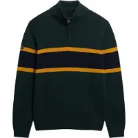 Superdry Pull-over bleu nuit / moutarde / vert foncé