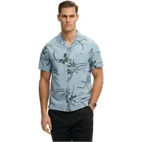 Superdry Vintage Loom Cabana Short Sleeve Shirt Bleu XL Homme