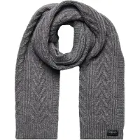 Superdry Femme Écharpe En Maille Torsadée Lux, Gris Clair