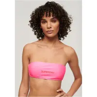 Superdry pour femme. W3010388A Haut de bikini bandeau avec logo rose (XS), Beachwear, Polister recyclé, Durable