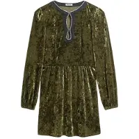 Superdry Diamante Long Sleeve Short Dress Vert XL Femme