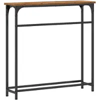 vidaXL Table Console avec étagère Bois Ancien 75 x 19,5 x 75 cm