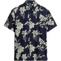 Superdry pour homme. M4010947A Chemise bleue à imprimé hawaïen (XL), Casuel, Modal, Manche courte, Marine