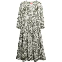 Superdry Femme Robe Mi-longue Tissée à Volants Green Taille: 36