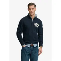 Superdry pour homme. M2014478A Sweat Vintage Athletic Half Zip bleu (L), Casuel, Coton, Marine