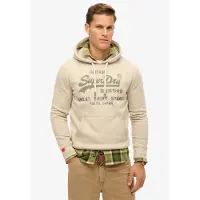Superdry pour homme. M2014122A Sweat à capuche beige Vintage Heritage avec logo (XL), Casuel, Coton