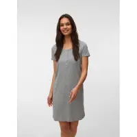 Mamalicious Chemise de nuit 'MLMIRA' gris chiné / rose pastel
