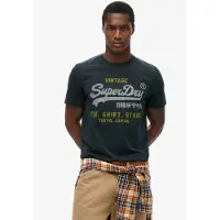 Superdry pour homme. M1012212A T-shirt Heritage marine (S), Casuel, Coton, Manche courte