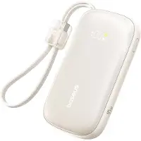 Baseus – Batterie externe EnerFill FC21 Qpow 3 Ultra avec câble détachable, 10 000 mAh, 45 W, USB + USB-C – titane naturel
