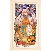 Sideshow collectibles Affiche Art Nouveau d'Ashley Johnson pour célébrer le 10e anniversaire de Critical Role, dimensions : 46 x 28 cm