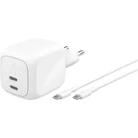 Belkin Dual Usb-c 67w Pd Pps + 2m Kabel Wch020kq2mwh-b6 Usb-c Wall Charger Argenté