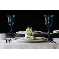 Casa Padrino Luxus Barock Verre à vin blanc (set de 6) Bleu-Vert Ø 8,5 x H. 21 cm - Verres à vin faits main - Accessoires hôtels & restaurants - Qualité de luxe
