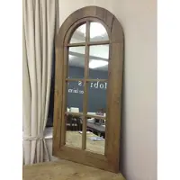 Casa Padrino Miroir mural en chêne massif Vieux bois 140 x 70 cm - Chêne massif Reclaimed Wood