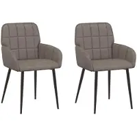 vidaXL : 2 chaises de salle à manger en similicuir, couleur grise, dimensions 57 x 50 x 85 cm