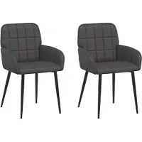 vidaXL : 2 chaises de salle à manger en similicuir noir, dimensions : 56,5 x 50 x 86 cm